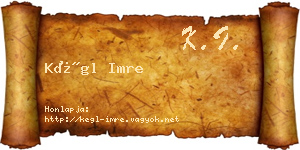 Kégl Imre névjegykártya