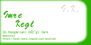 imre kegl business card